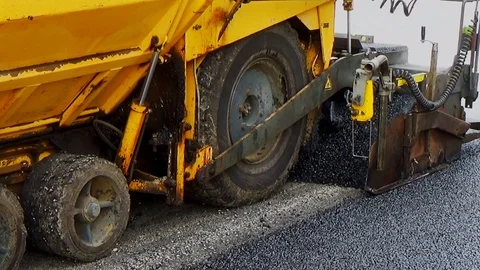 Workers Apply Construction Laying Surface Repair Crew Worker..Blurred vision Stock Footage 102600874