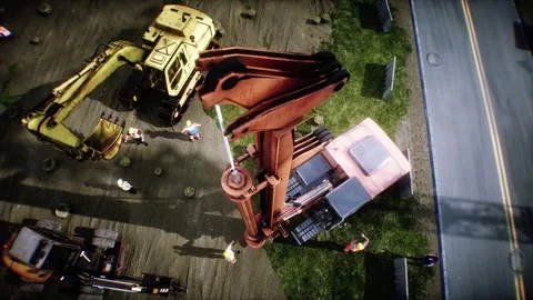 Workers are actively involved in the construction. 4k animation. Stock Footage 328540164