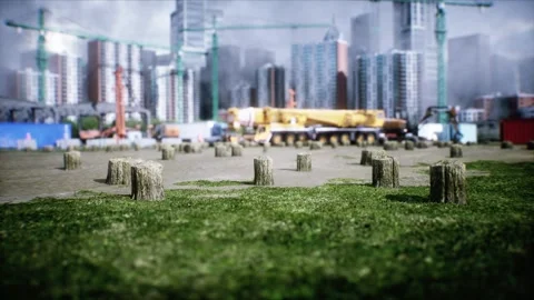 Workers are actively involved in the construction. 4k animation. Stock Footage 328542986