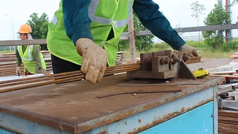 Workers are bending iron Stock Footage 91243625