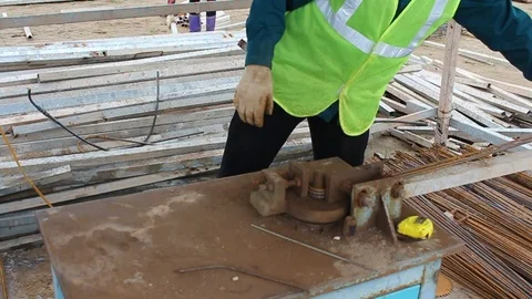 Workers are bending iron Stock Footage 91243772