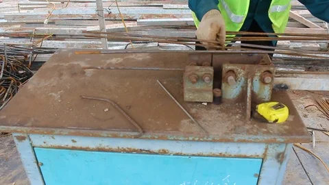 Workers are bending iron Stock Footage 91244020