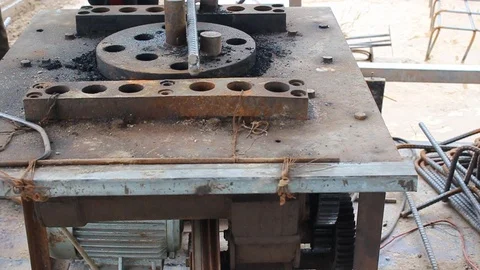 Workers are bending iron Stock Footage 91244280