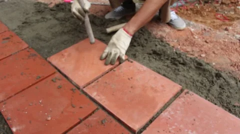 Workers are building yard Stock Footage 58627336