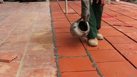 Workers are building yard Stock Footage 58627384