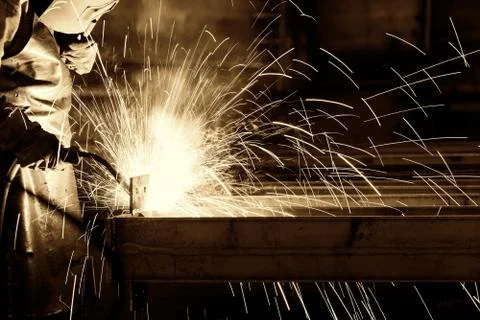 The workers are burning Stock Photos