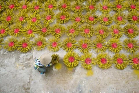 Workers are exposed to incense Stock Photos
