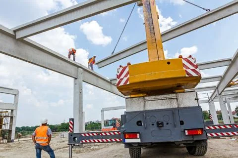 Workers are high up Stock Photos