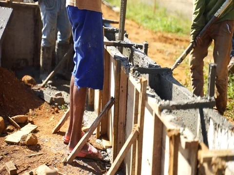 Workers are leveling cement Stock Footage 103917519