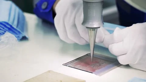 Workers are using machines to produce surgical masks. Vídeos de archivo 130937532