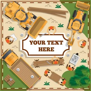 Workers attach labels. Stock Illustration