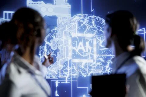 Workers brainstorming ways to use AI 库存照片