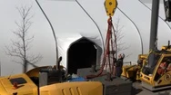 Workers Build Emergency Field Hospital For Covid 19 Pandemic Patients In Canada Stock Footage