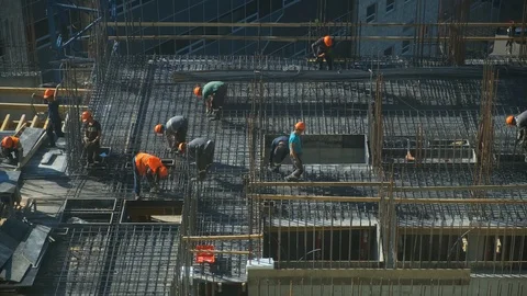 Workers build Stock Footage 111192900
