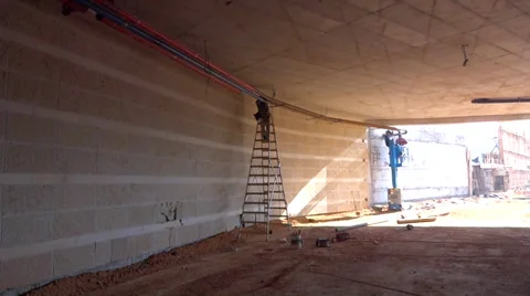 Workers at building construction Stock-Footage 34648207