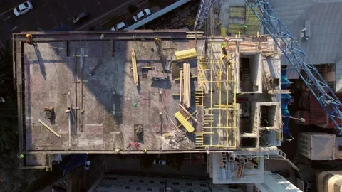 Workers on the building construction Video stock 169696330