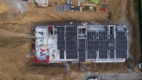 Workers on the building construction Stock Footage 244897421