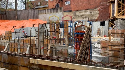 Workers building a house Stock Footage 86704195