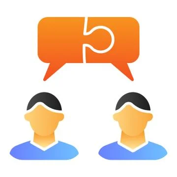 Workers chat flat icon. Employee talk color icons in trendy flat style. Team Stock Illustration