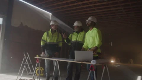 Workers Collab At Construction Site Stock Footage 270388283