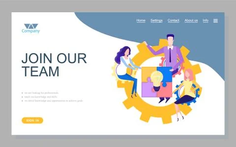 Workers Collaboration, Company Innovation Vector 스톡 일러스트