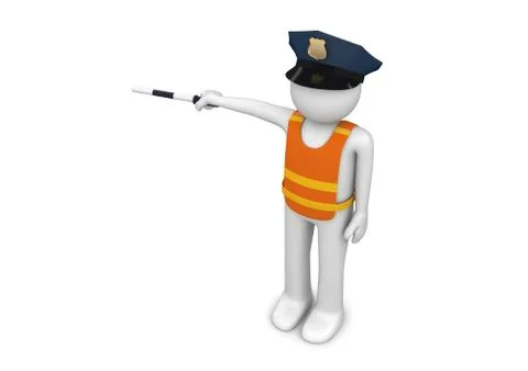 Workers collection - traffic controller Stock Illustration