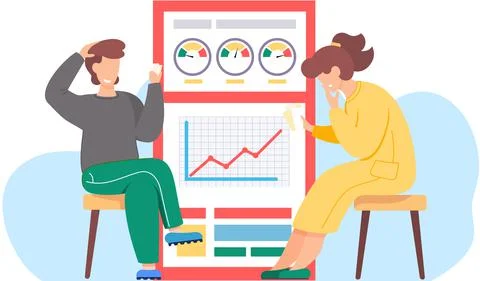 Workers communicate, solve business development issues, discussion of graphical イラスト素材