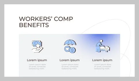 Workers compensation benefits presentation slide template Stock Illustration