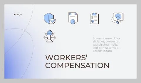 Workers compensation presentation slide template Stock Illustration