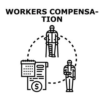 Workers compensation process managing injury and finance Stock Illustration