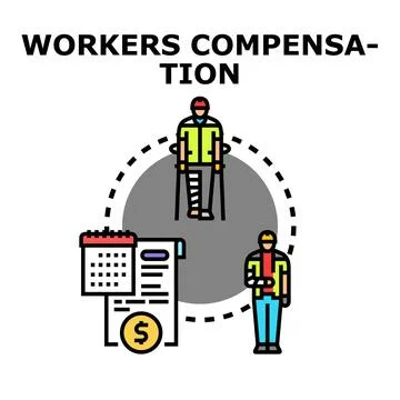 Workers compensation process managing injury and finance Stock Illustration