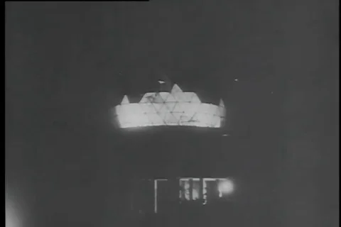 Workers conduct construction of radar dome round the clock - 1958 Stock Footage 99586453