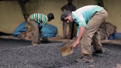 Workers constructing roads in Mumbai Stock-Footage 55439589