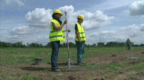 Workers on construction Stock Footage