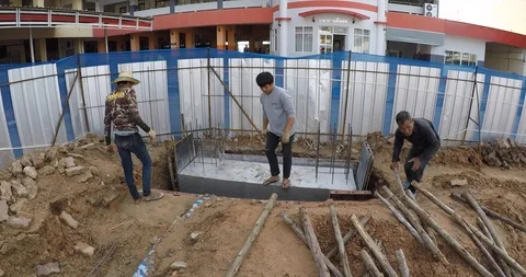 Workers on construction Stock Footage 94095275