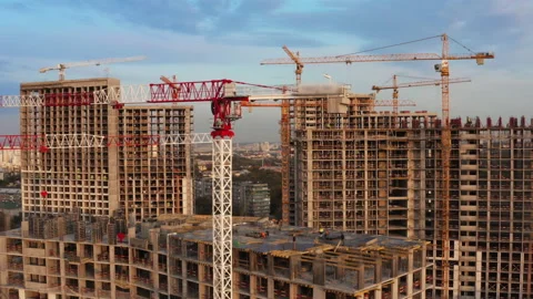 Workers construction site builders house view development Stock Footage 151740567