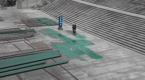 Workers at the construction site construction paint Stock Footage 49284839