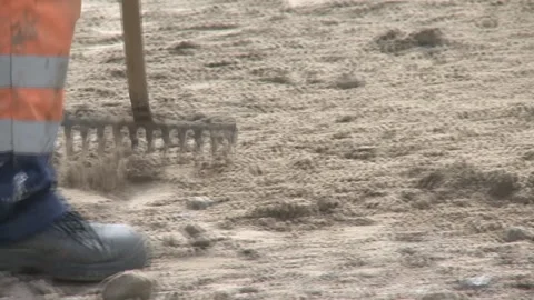 Workers at the construction site. Construction of a reinforced concrete building Stock Footage 104194972