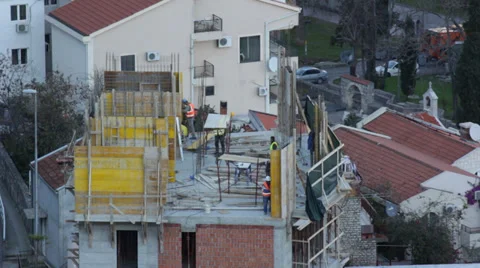 Workers, construction site Stock Footage 34078016