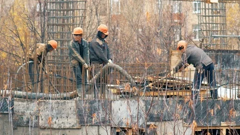 Workers at the Construction site 스톡 동영상 97645010
