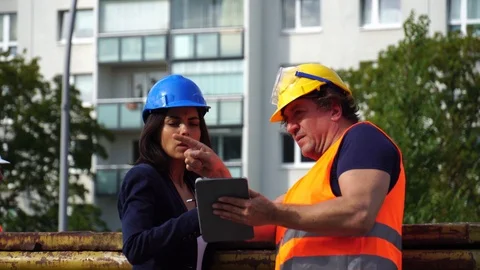 Workers on construction site Stock Footage 115782173