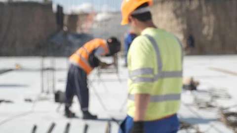 Workers at the construction site. Stock Footage 120821087