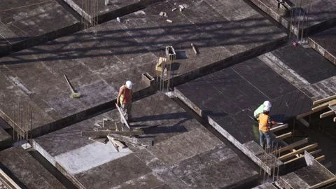 Workers on construction site Stock Footage 168566412