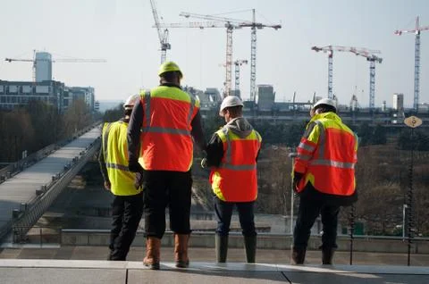 Workers in construction site Foto stock