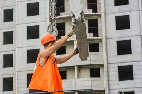 Workers at construction site Foto stock