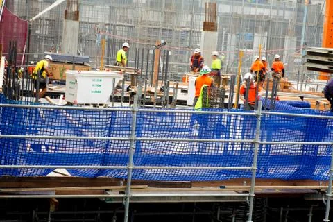 Workers on construction Site 库存照片