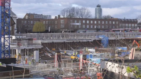 Workers In A Construction Site Pit Video stock 150757180