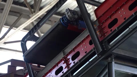 Workers on the conveyor of the waste processing plant Stock Footage 243888789
