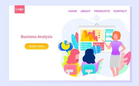Workers Cooperation and Business Analysis Vector Illustrazione stock