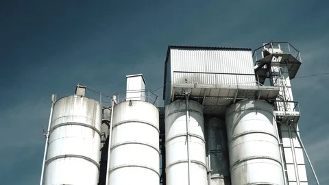 Workers create concrete pillars to current electricity Stock Footage 127684360